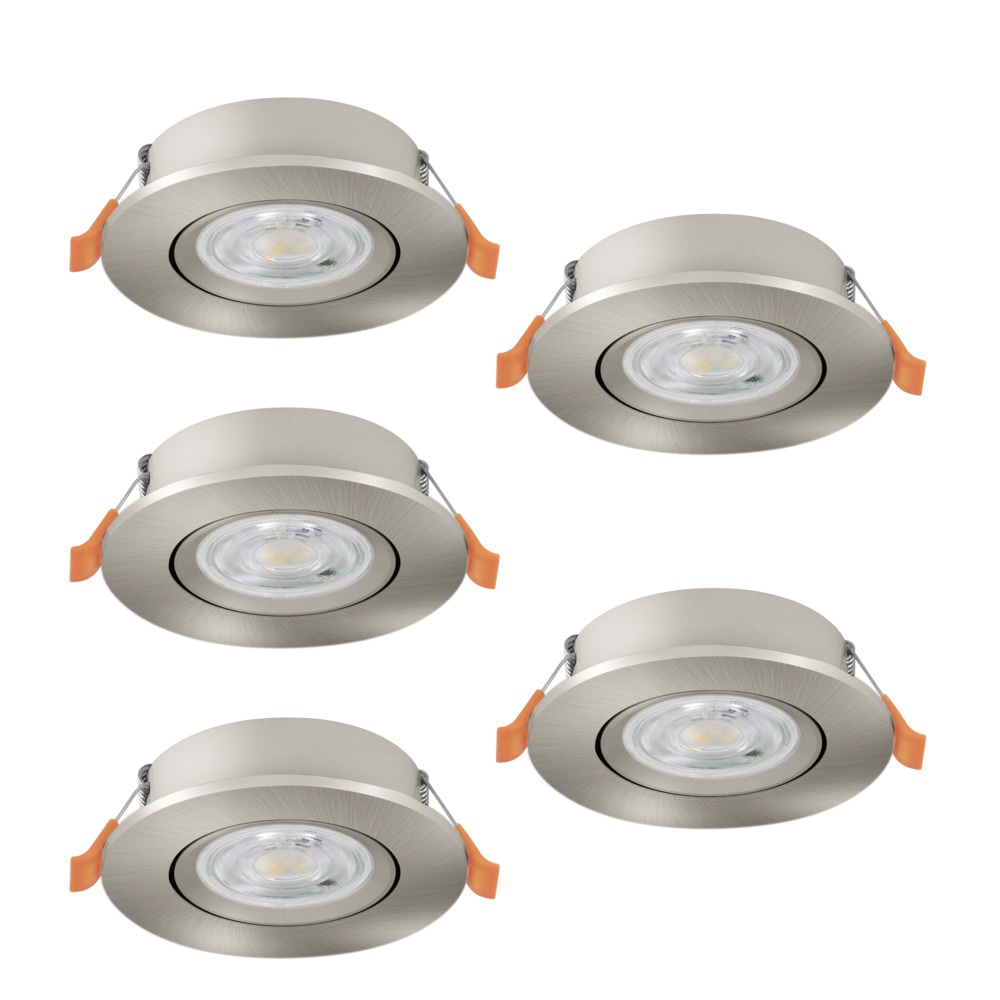 Eglo Set van 5 inbouwspotsBarranco nikkel Ø 9cm - 3-staps CCT - 902269